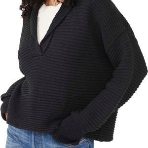 Black Free People Marlie Pullover Knit Sweater
